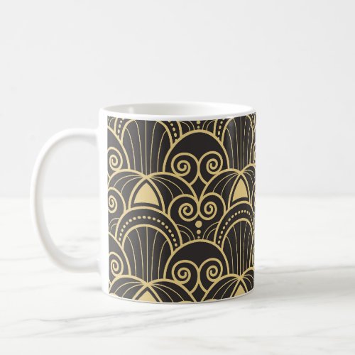 Art Deco Golden Geometric Tiles Coffee Mug