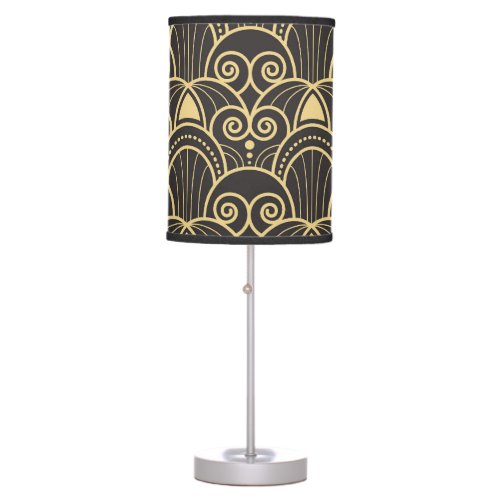 Art Deco Golden Geometric Tiles Table Lamp