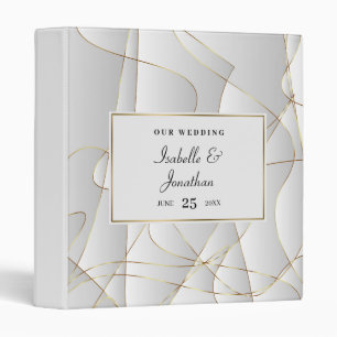 Art Deco Golden Lines  3 Ring Binder