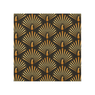 Art deco golden peacock pattern