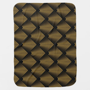 Art Deco: Golden Squares, Corner Wallpaper. Baby Blanket