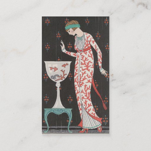 Customizable Art Deco Goldfish Business Cards