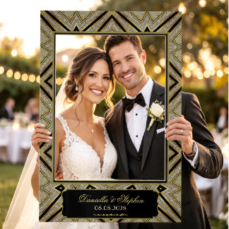 Art Deco Goldy Wedding Special Event Selfie Frame