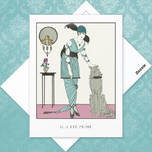 Art Deco Gose Dog Vintage Fashion Postcard