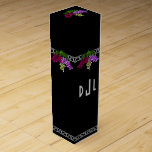 Art Deco Grapes - Black,Silver,Violet Monogrammed Wine Box