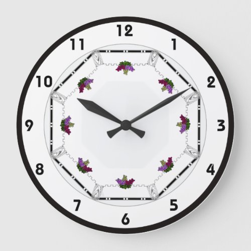 Art Deco Grapes Large Clock
