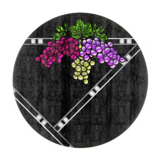 Art Deco Grapes on Black