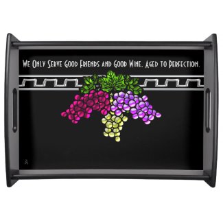 Art Deco Grapes on Black Personalized