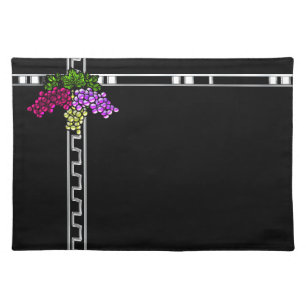 Art Deco Grapes (Woven Cotton Placemat) Cloth Placemat