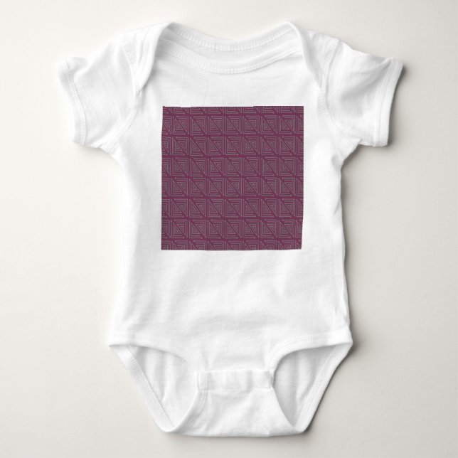 Art Deco Gray Mazes Baby Bodysuit (Front)