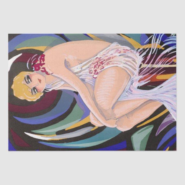 Art Deco Great Gatsby Flapper Art Artwork Tissue Paper (Front)