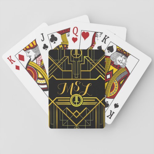 Art Deco Great Gatsby Monogram Playing Cards