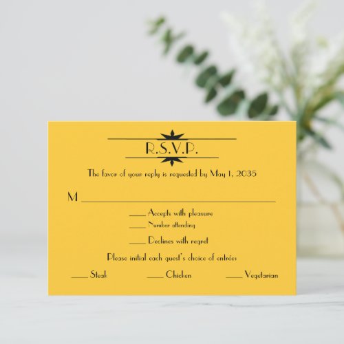 Art Deco Great Gatsby Reply Card