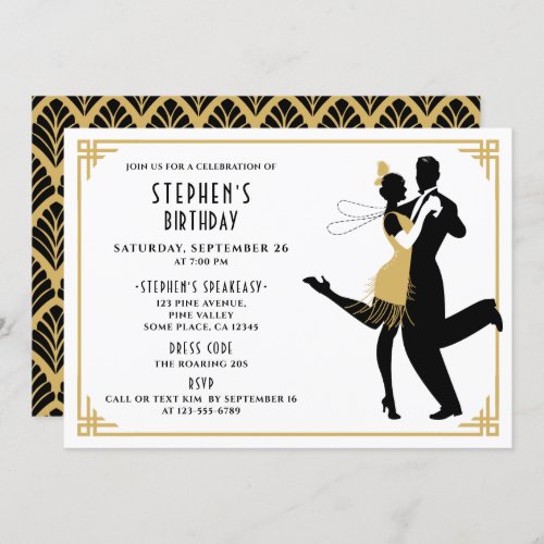 Art DecoGreat GatsbyRoaring 1920s Birthday Party Invitation