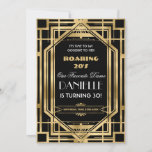 Art Deco Great Gatsby Roaring 20s 30th Birthday In Invitation<br><div class="desc">Personalize this vintage art deco Great Gatsby roaring 20s theme 30th birthday invitation easily and quickly, simply press the customize it button to further re-arrange and format the style and placement of the text.  Featuring a chic art deco frame and black and gold color scheme. Matching items available in store!...</div>