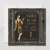 Art Deco Great Gatsby Roaring 20s Bridal Shower Invitation (Front)