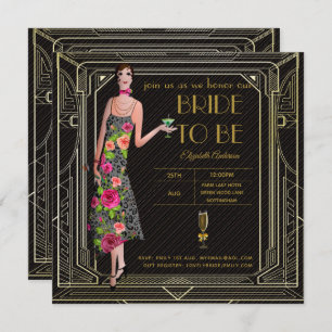 Art Deco Great Gatsby Roaring 20s Bridal Shower Pk Invitation