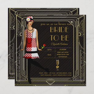 Art Deco Great Gatsby Roaring 20s Bridal Shower Rd Invitation