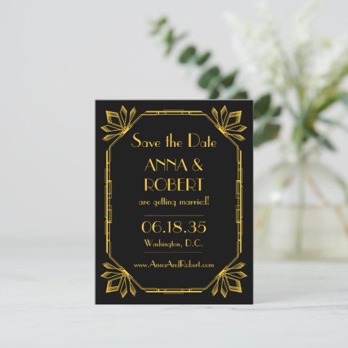 Art Deco Great Gatsby Save The Date
