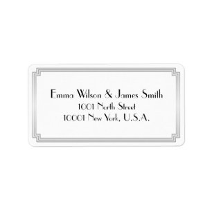 Art Deco Great Gatsby Silver White Address Labels