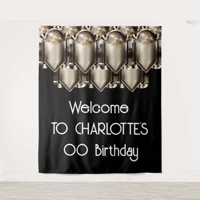 Art deco great gatsby style backdrop wall hanging (Front)