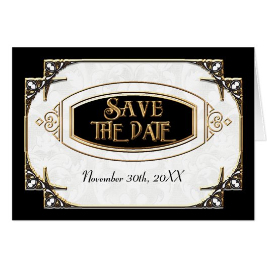 Art Deco Great Gatsby Style Typography n Lace Gold (Front Horizontal)