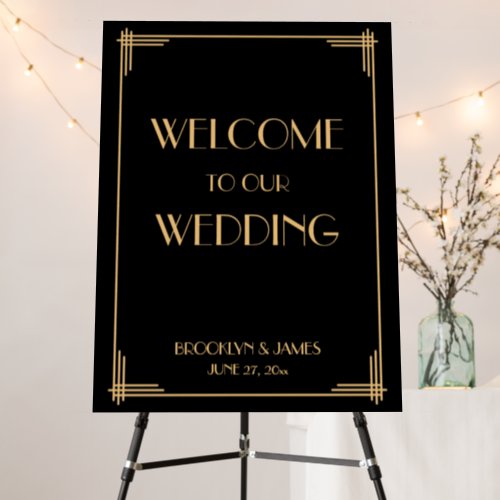 Art Deco Great Gatsby Wedding Reception Sign 24x32