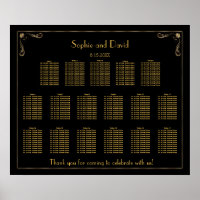 Art Deco Great Gatsby Wedding Seating Chart