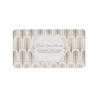 Art Deco Great Gatsby White Gold Wedding Label