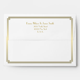 Art Deco Great Gatsby White Wedding Envelopes A7