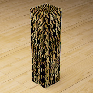Art Deco Greek Key Spiral Pattern Design Wine Box
