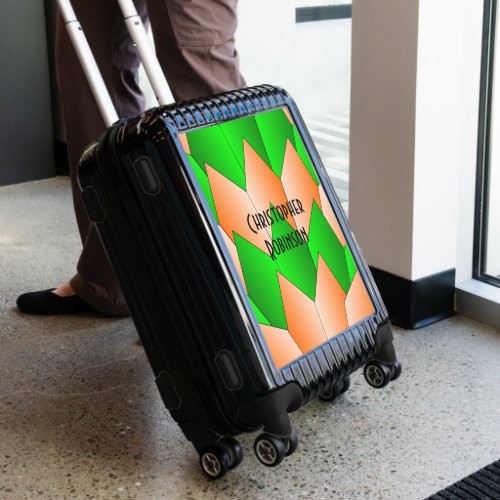 Art Deco Green And Orange Scales Design Luggage