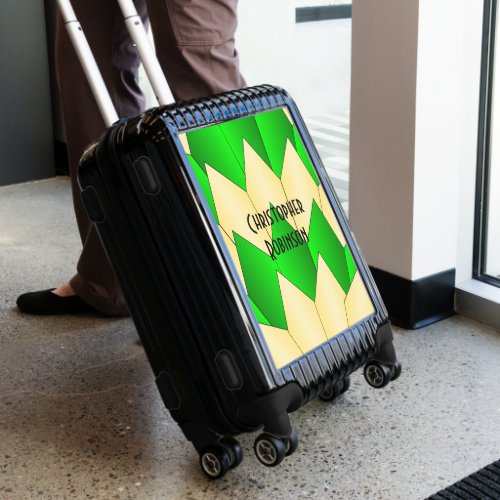 Art Deco Green And Yellow Scales Design Luggage
