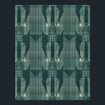 Art deco, Green,black, pattern,art nouveau,vintage Faux Canvas Print<br><div class="desc">Art deco, Green, black, pattern, art nouveau, vintage, chic, elegant, retro, trending, modern, </div>