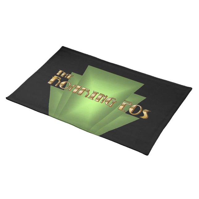 Art Deco Green Cloth Placemat (On Table)
