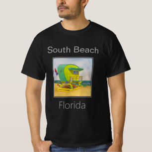 Art Deco Green Lifeguard Tower South Beach T-Shirt