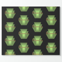 Art Deco in Emerald Green - Large Scale Wrapping Paper