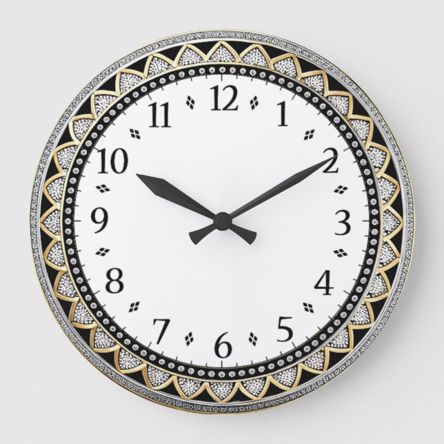 Art Deco Grey Large Clock (Front)