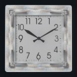 Art Deco grey Square Wall Clock<br><div class="desc">Great design. You will love it like others. Be free to use this design for other product or to add your text. Thank you. Follow me for more. Have a nice day.</div>