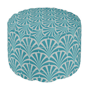 Art deco grey teal elegant chic vintage girly pouf