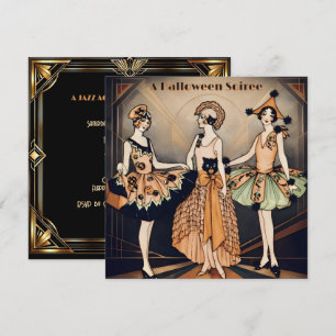 Art Deco Halloween Party Invitation   Vintage 1920