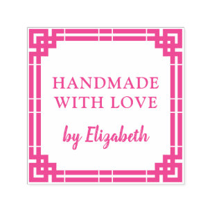 Art deco Handmade with Love Self-inking Stamp