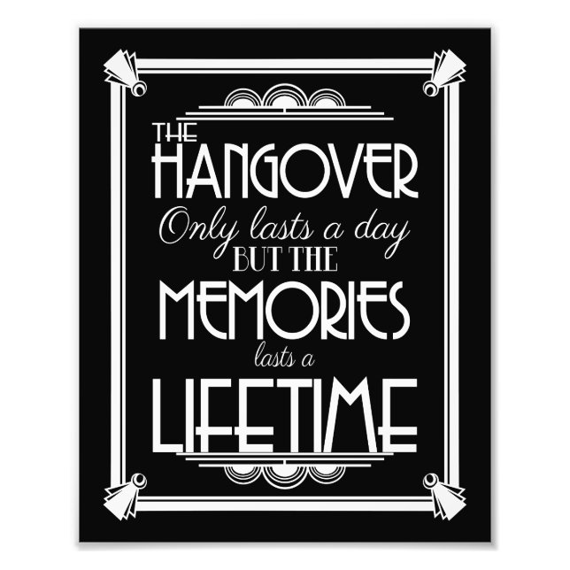 Art deco hangover party sign wedding sign, navy (Front)