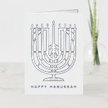Art Deco Hanukkiah Menorah Happy Hanukkah Foil Holiday Card<br><div class="desc">Wish friends and family "Happy Hanukkah" with this art deco inspired hanukkiah,  with editable colors of both the menorah and the background. Photo optional inside.</div>