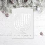Art Deco Hanukkiah Menorah Happy Hanukkah Foil Holiday Card<br><div class="desc">Wish friends and family "Happy Hanukkah" with this art deco inspired hanukkiah,  with editable colors of both the menorah and the background. Photo optional inside.</div>