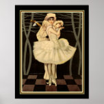 Art Deco Harlequin Print-  "Pierrot & Pierrette" Poster<br><div class="desc">Giovanni Nanni 's  Pierrot & Pierrette Art Deco Harlequin Print- Available in 11x14 and 16x20</div>