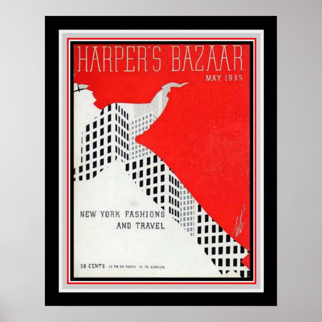Art Deco Harper's Bazaar 1935 Print 16x20 (Front)