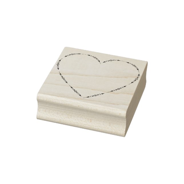 Art deco heart illustration art stamp (Stamp)