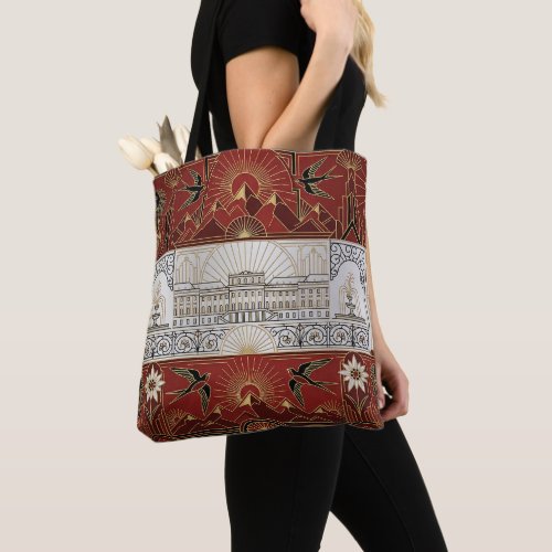 Art Deco Heritage Flag | Austria Custom Name Tote Bag