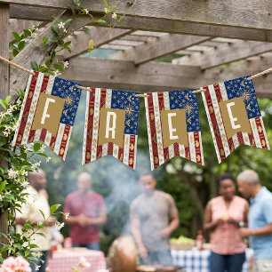 Art Deco Heritage Flag Land of the Free Bunting
